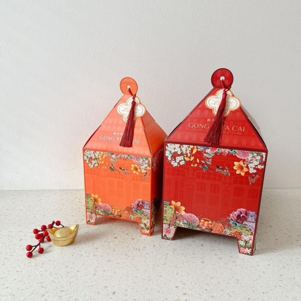 PAGODA - Box cookies cny sincia isi 2 toples 250gr 500gr kotak packaging kue kering dus hampers imle