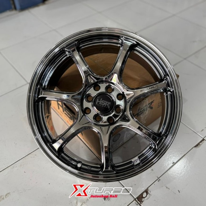 Velg Mobil HSR Aru R15 – Warna Black Chrome Stylish