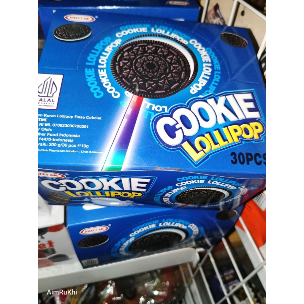 permen stick lampu Cookie lolipop