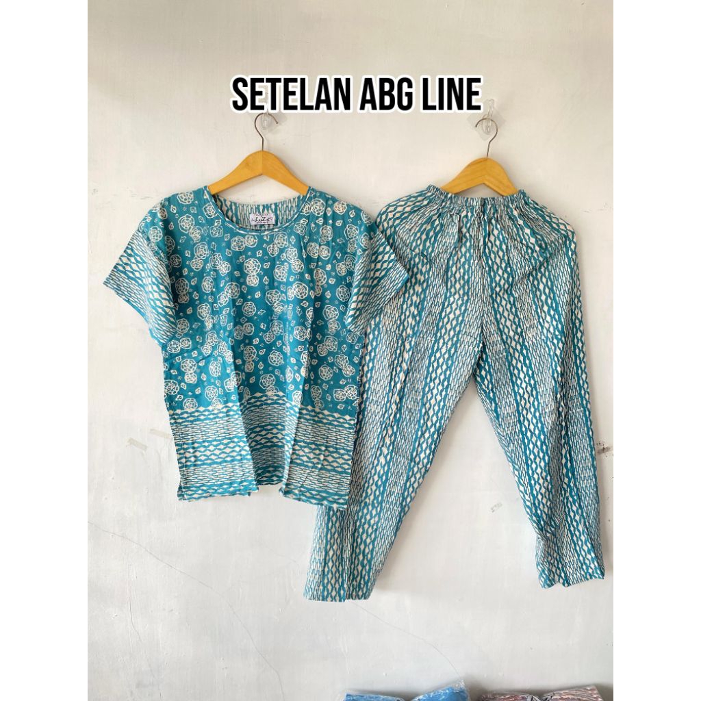 LUZA ~ Setelan Luza ABG Line Tangan Pendek by Batik Luza