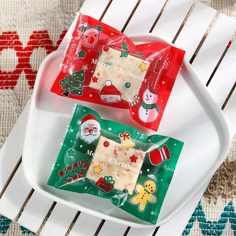 100Lembar plastik cookies natal plastik natal kemasan cookies natal kemasan xmas