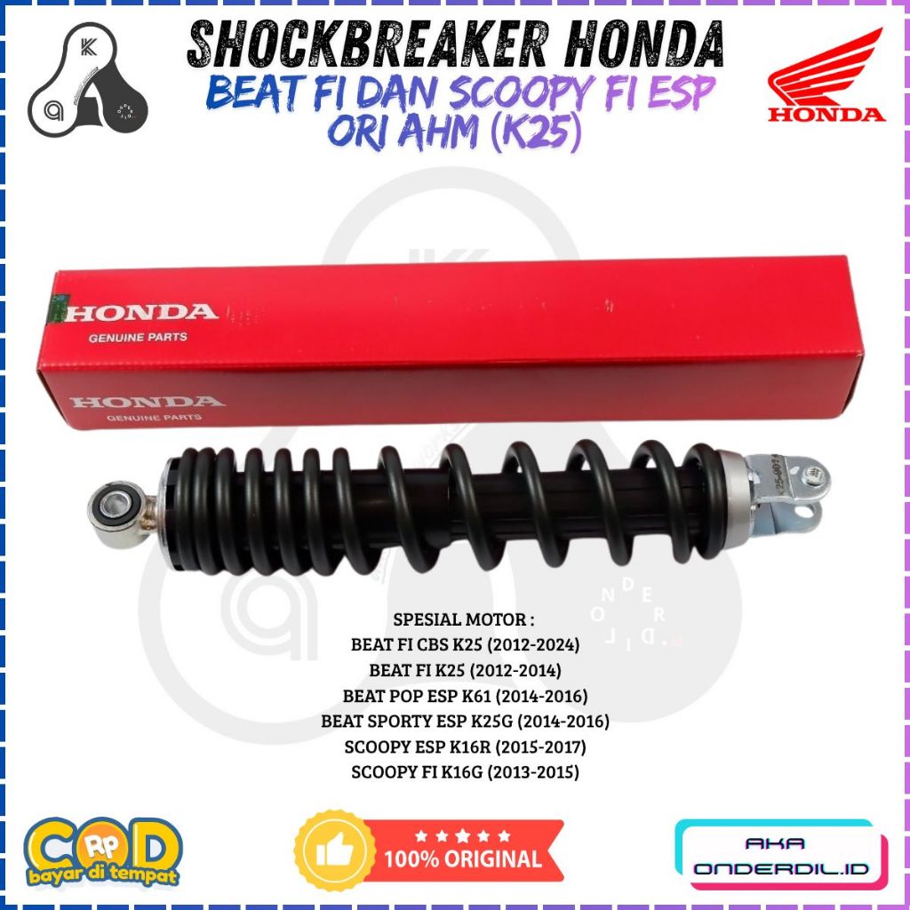 SHOCKBREAKER BELAKANG (K25) AHM HONDA BEAT FI DAN SCOOPY FI ORIGINAL AHM PREMIUM
