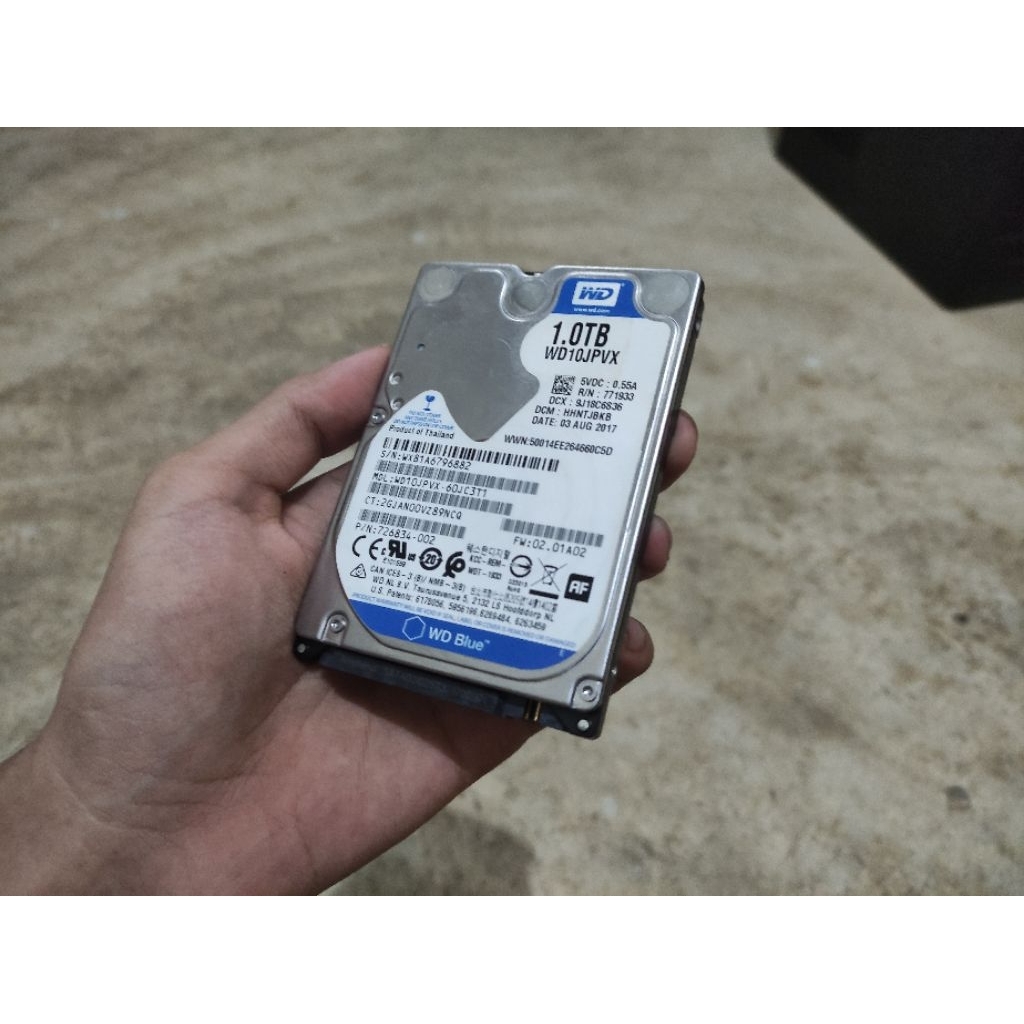 hardisk laptop wd blue 1tb, 1 terabyte, bekas copotan laptop, sentinel 100% semua