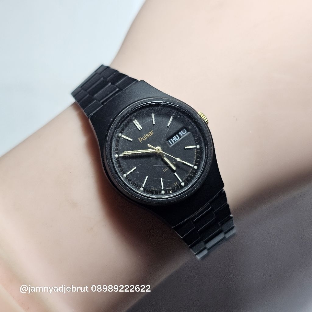 Jam Pulsar V248-0030 by Seiko Ladies Black Bekas
