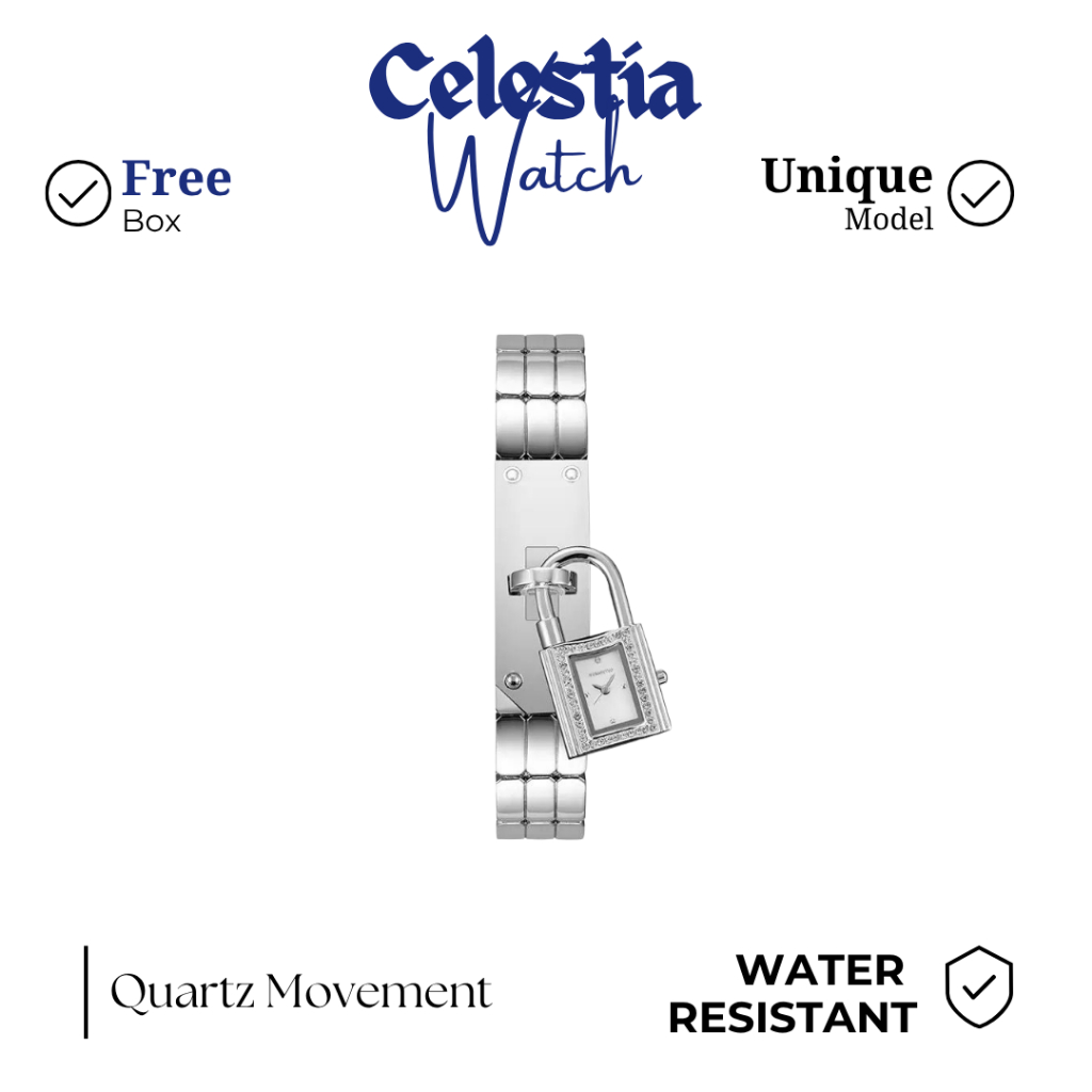 READY STOCK Jam Tangan Wanita Model Gembok Quartz Movement Homage Non Diamond Model Garansi 6 Bulan