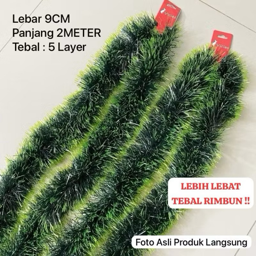 Slinger Natal Putih Salju Selinger Natal Hijau Daun Slinger Dekorasi Pohon Natal