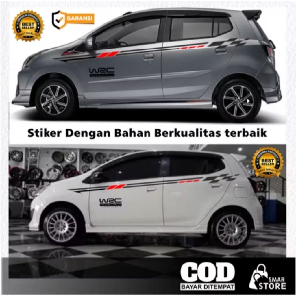 Sticker mobil Ayla Agya stiker list minimalist terlaris mobil Ayla Agya keren terbaru simple