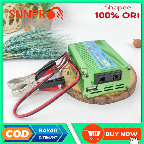Power Inverter Sunpro 220W DC 12V TO AC 220V / Power Inverter DC ke AC 12V / Inverter 12 Volt
