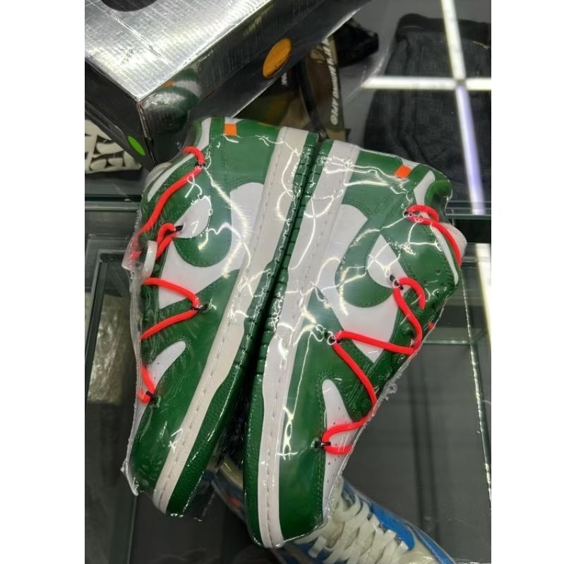 Nike Dunk Low Off White Pine Green 100% Original