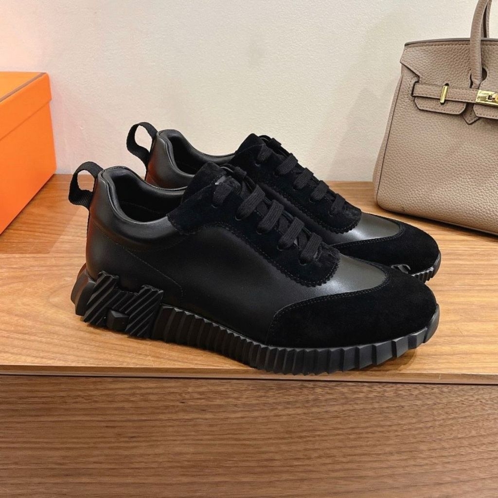 SEPATU SNEAKERS HERMESS PRIA FULL BLACK