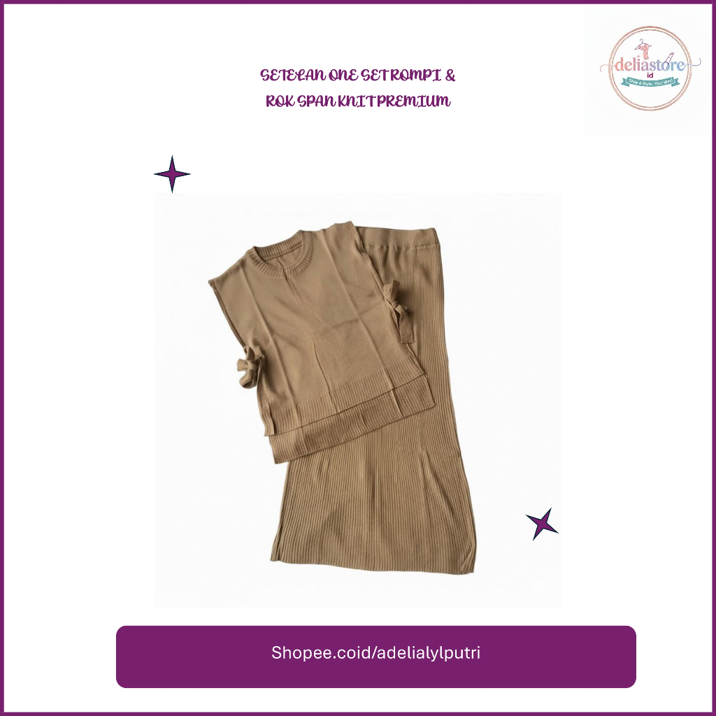 SETELAN ONE SET ROMPI & ROK SPAN KNIT PREMIUM