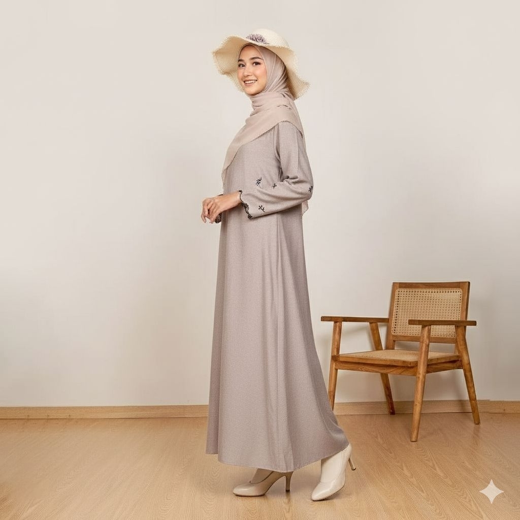 GAMIS BORDIR GAMIS KATUN MADINAH BUSUI SIZE L XL XXL  TERLARIS 2025