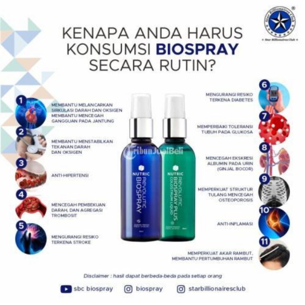 1 pasang Biospray Reguler & Biospray Plus Colostrum 100% Original