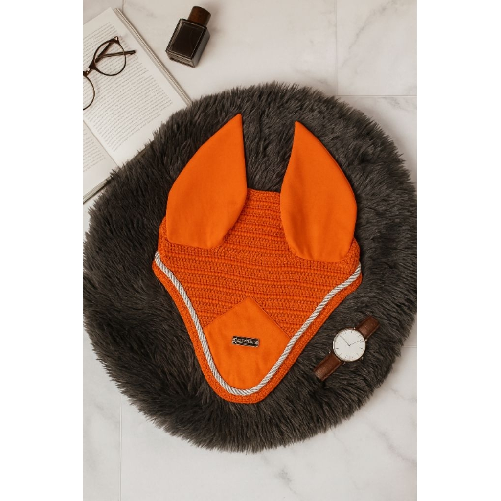 Ear Bonnet / Horse Earnet by Affort - Size Cob Orange