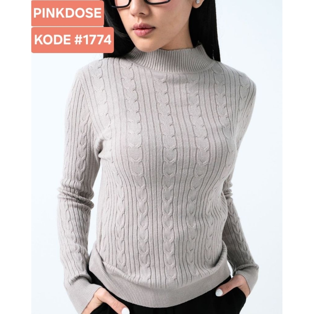 SWEATER RAJUT PINKDOSE LOREEN BRAIDED KNIT TOP