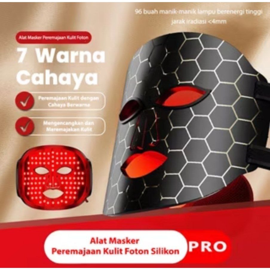 BLOOMIFY Masker LED Silikon Lampu PDT 7 Warna Masker LED Terapi Foton Alat Terapi Wajah Alat Terapi 