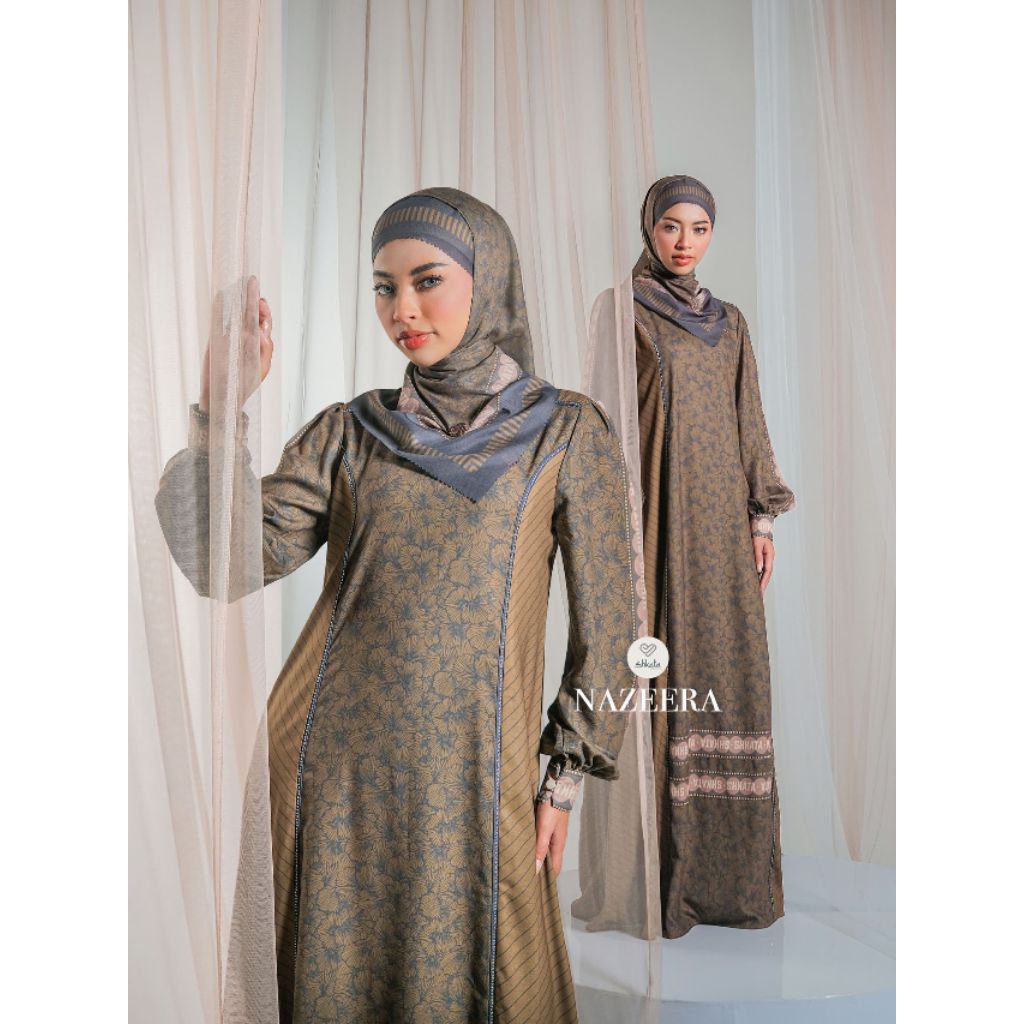 Premium Nazeera series by Shkata gamis kerudung