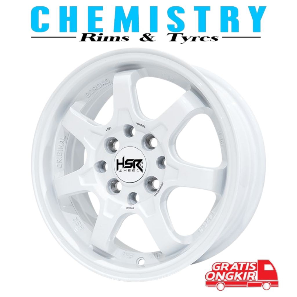 VELG MOBIL R14 BOROKO TJH HSR WARNA PUTIH GLOSSY