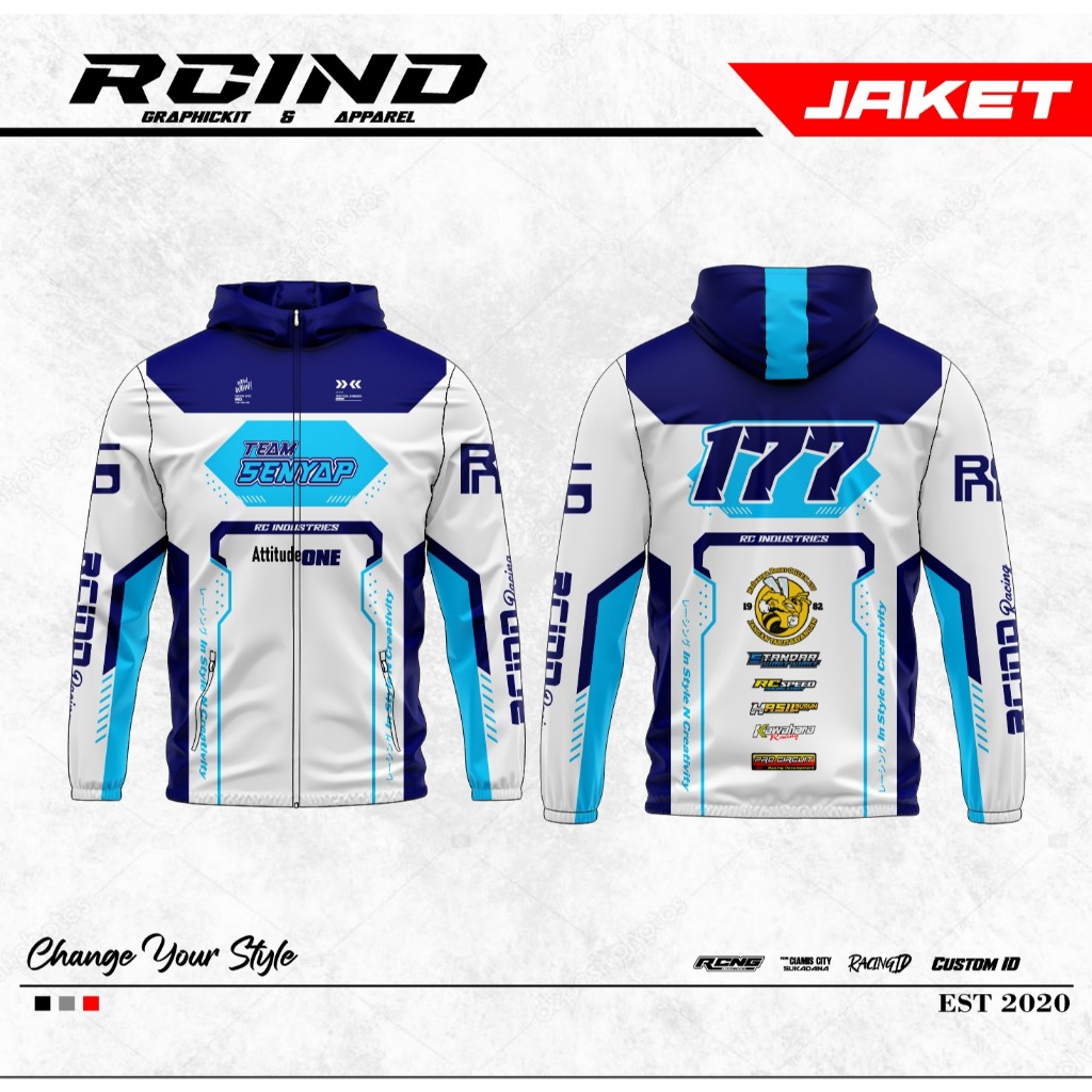 Jaket Racing Parasut Custom Nama Waterproof | JAKET PREMIUM PARASUT | COD