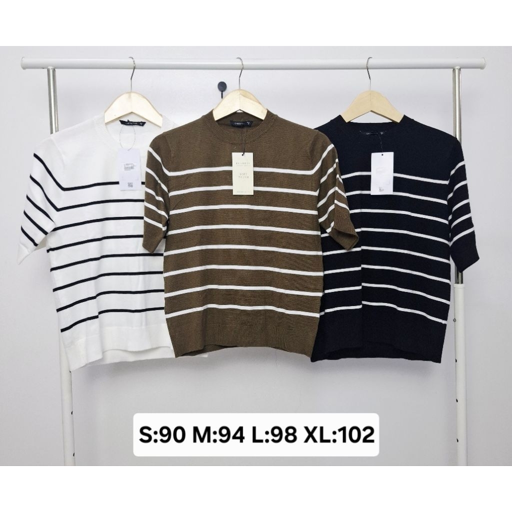 EXECUTIVE BAJU  ATASAN WANITA LENGAN PENDEK TEXTURE KNIT