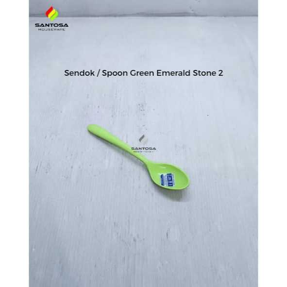 Sendok / Spoon Green Emerald Stone 2