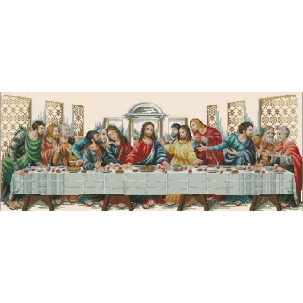 DIY Paket kristik last supper perjamuan kudus Yesus pola kain cross stitch kit 14CT 11CT sulam silan