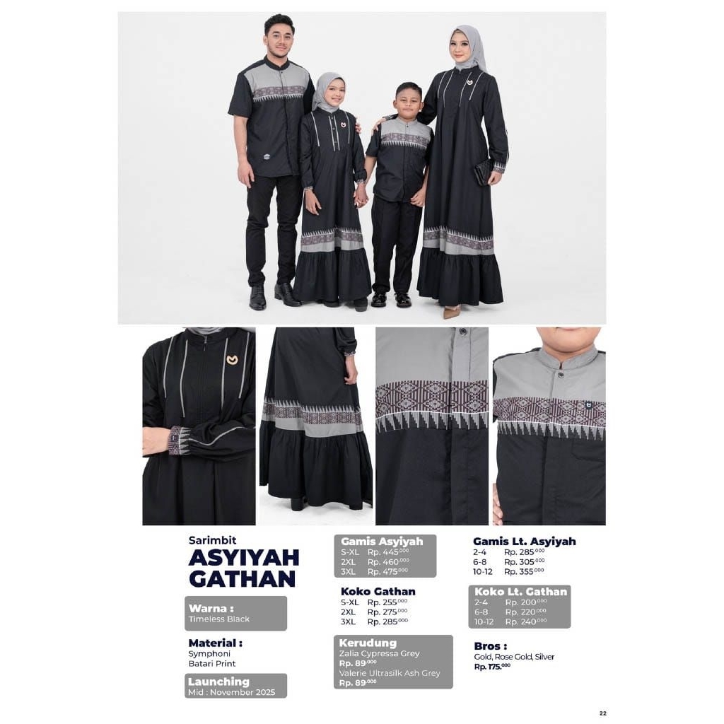 Sarimbit Ashiyah Gathan//Sarimbit Mutif Terbaru//COD//gamis ashiyah mutif//koko gathan mutif//gamis 