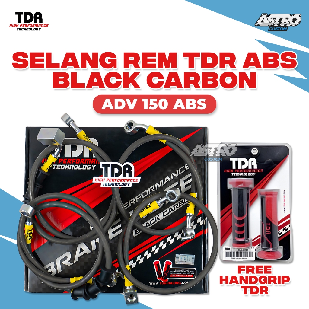 Selang Rem TDR ADV 150 ABS Brake Hose Black Carbon Original TDR Racing Kabel Rem Set Depan Belakang