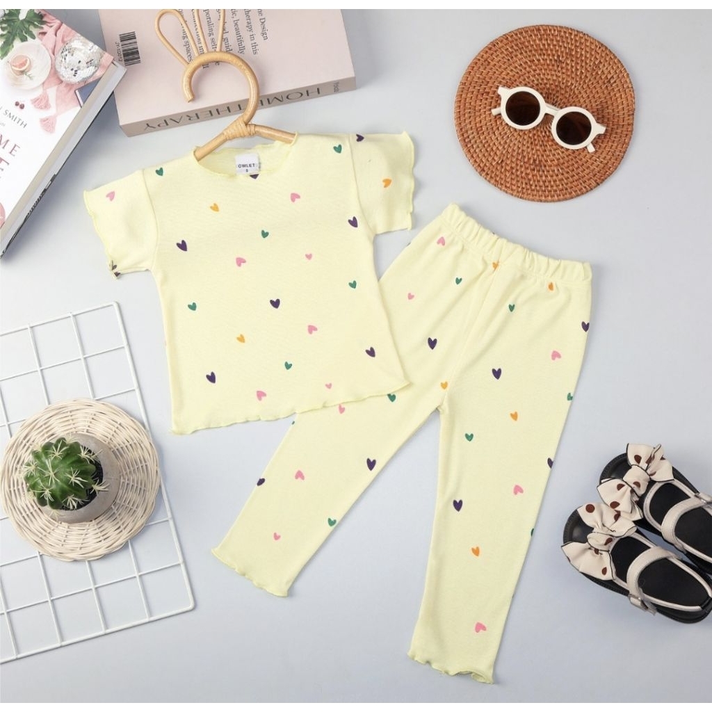 Rabbitkids - setelan anak perempuan / baju anak perempuan / setelan anak salur / setelan anak knit R