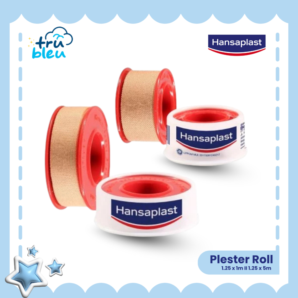 HANSAPLAST Plester Luka Roll Kain 1m (1,25 x 1m) & 5m (1,25 x 5m) P3K | Plester Roll