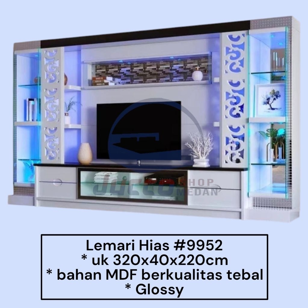 [ JUCCO ] Lemari Hias Import 320cm - Lemari Hias TV Minimalis - Buffet Import - Lemari TV MDF Tebal 