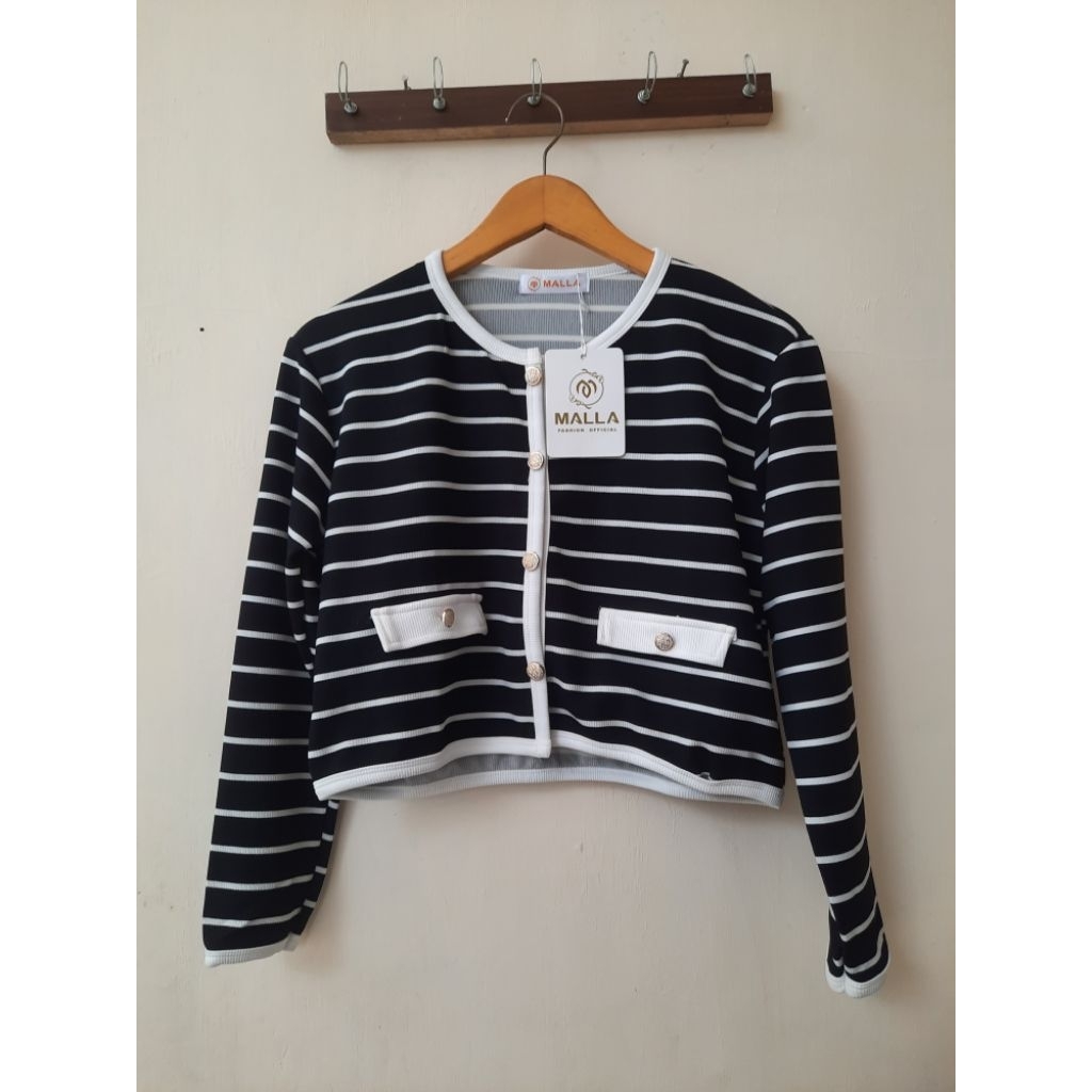 cardigan salur crop knit premium malla fashion