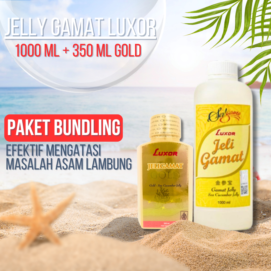 Paket Bundling Jelly Gamat Luxor 1000ml & Luxor Gold Premium-350ml Original Made In Malaysia