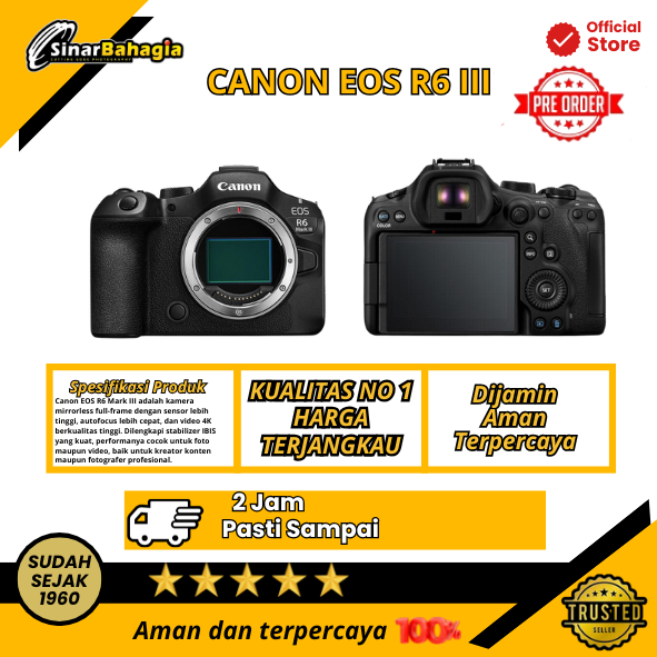 Canon EOS R6 Mark III Canon R6 Mark III Body Canon EOS R6III R 6 Mark 3 Body Only Garansi Resmi