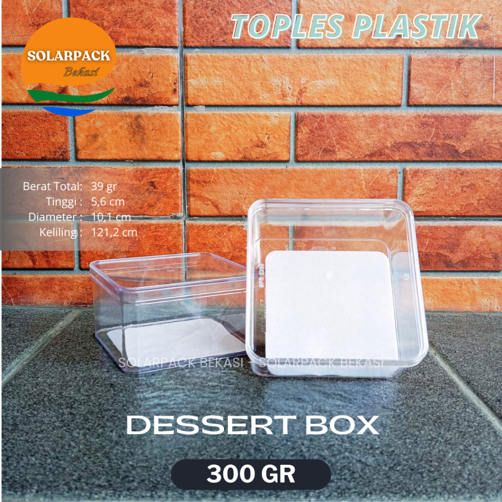 Toples dessert box kotak 300gr / toples kotak 9 x 9 x 5 cm