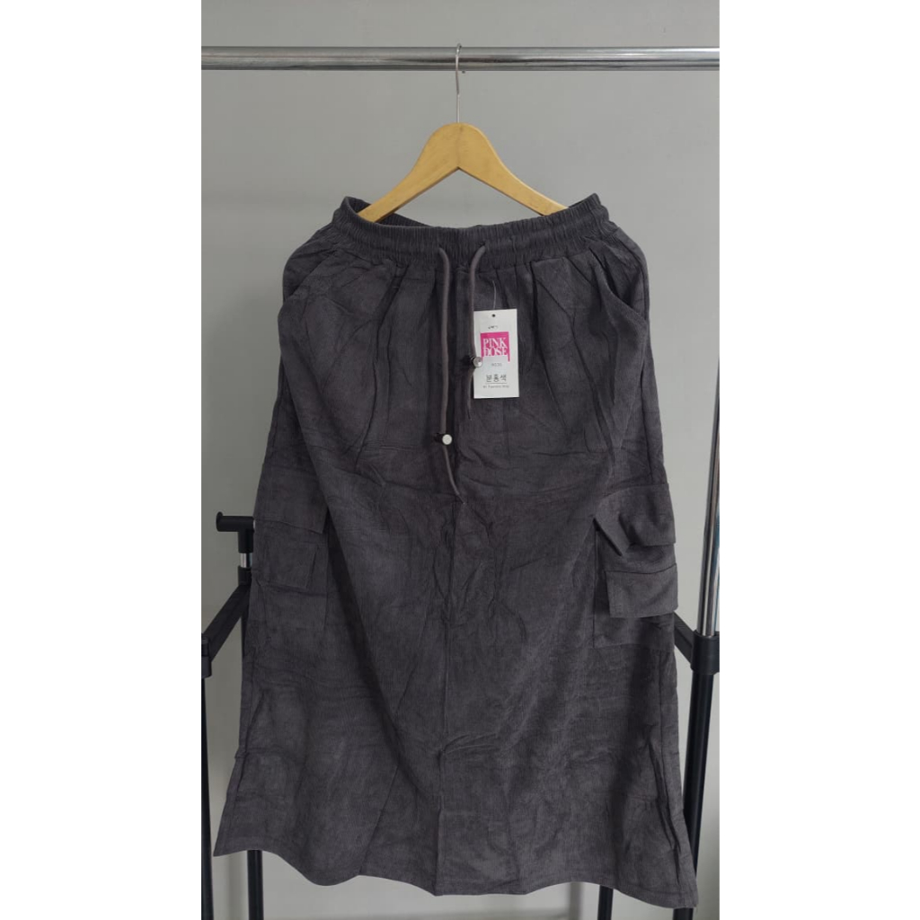 Manika Arlen Long Corduroy cargo Skirt