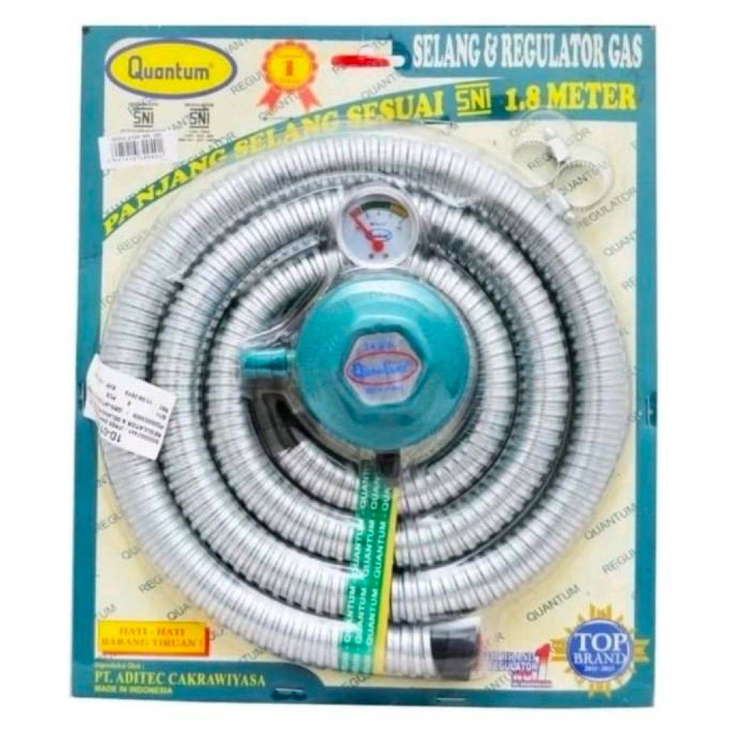 SELANG GAS PLUS REGULATOR QUANTUM - SELANG GAS QUANTUM - SELANG SET QUANTUM - REGULATOR QUANTUM PLUS