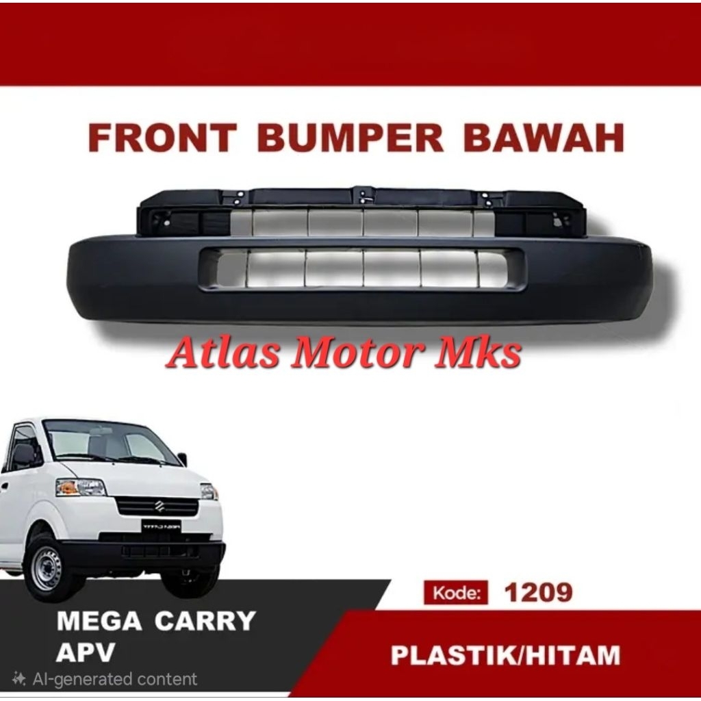 [1PC] BUMPER BEMPER TANDUK DEPAN BAGIAN BAWAH SUZUKI APV / MEGA CARRY - HITAM [BAGIAN BAWAH]