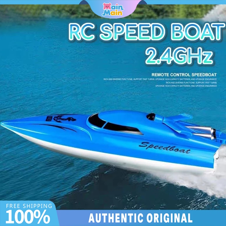 MainMain 2.4GHZ Remote Control RC Kapal Mainan Speed Boat RC Boat 25km/h Kecepatan Tinggi Remote Con