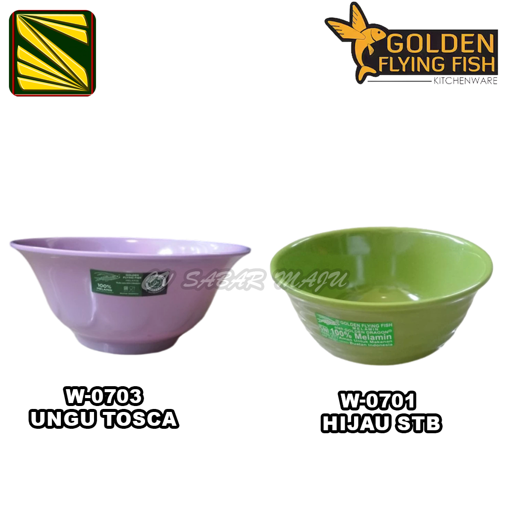 Golden Flying Fish Mangkok Ulir / Mangkok Baso / Mangkok Melamin