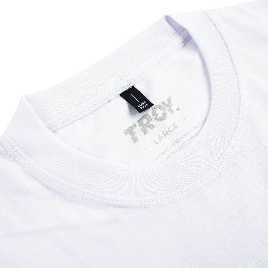 Troy Company Double Sleeve Double Layer Tshirt White Stripe Havin Fun - Kaos Putih Lengan Panjang DSD 3425