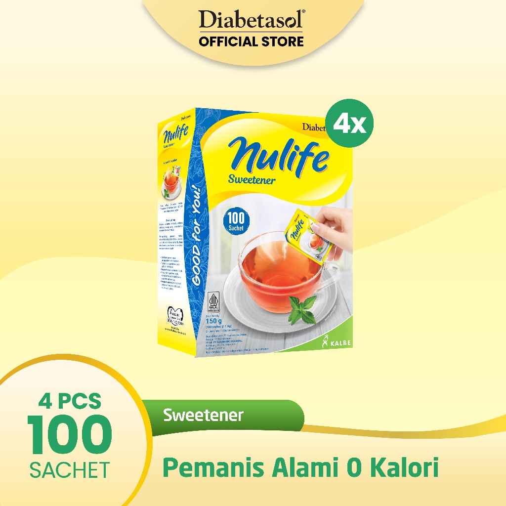 BUY 4 Diabetasol Nulife Sweetener No Calories 100x1.5g