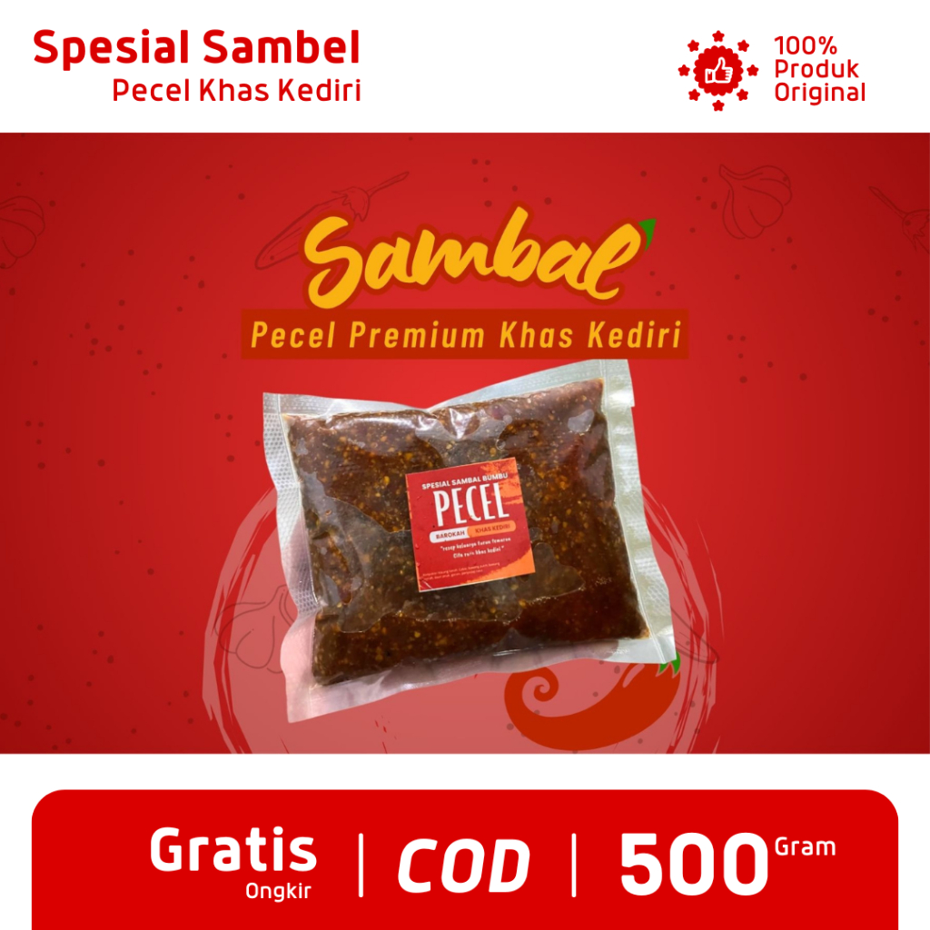 Sambel Pecel 500 gram Khas kediri/ sambel pecel / sambel pecel Khas Kediri asli