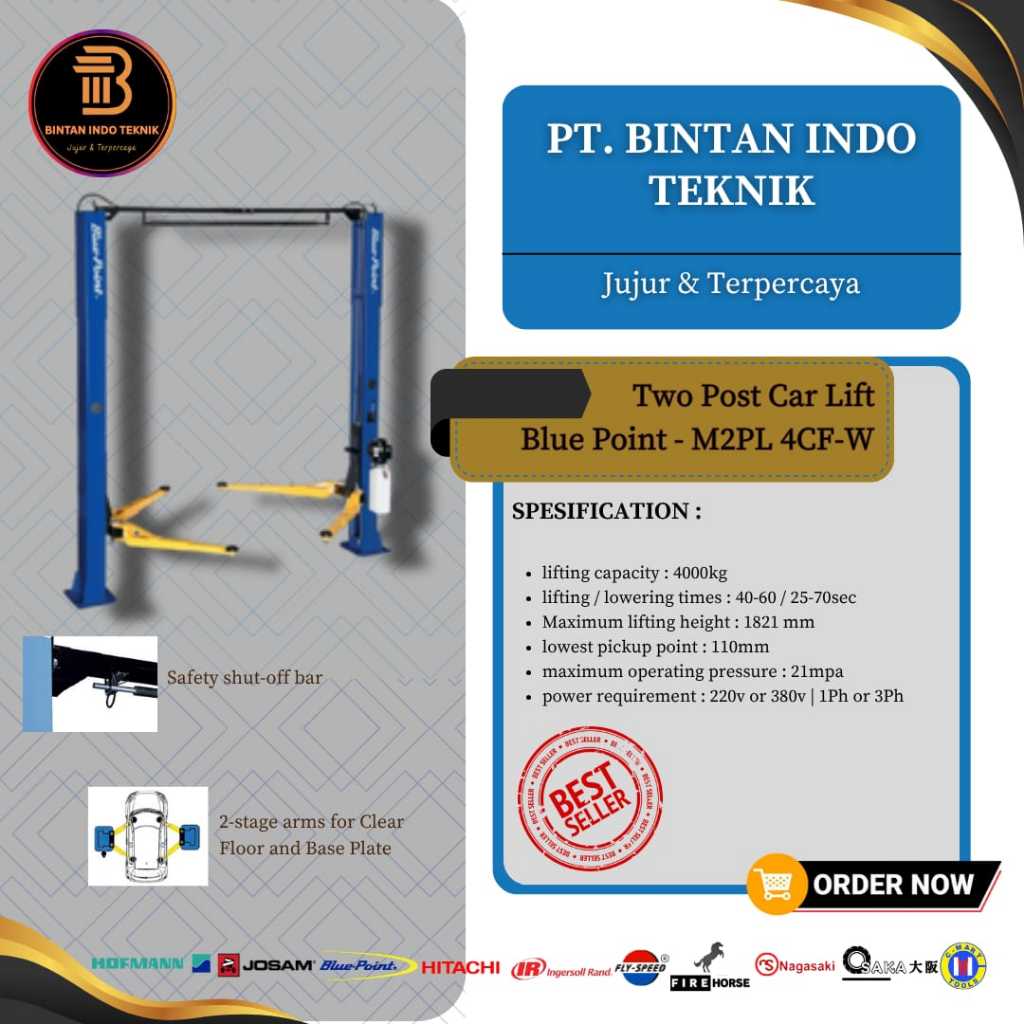 Car lift / 2 post lift / hidrolik mobil / lift mobil / lift service mobil / hidrolik service Blue Po