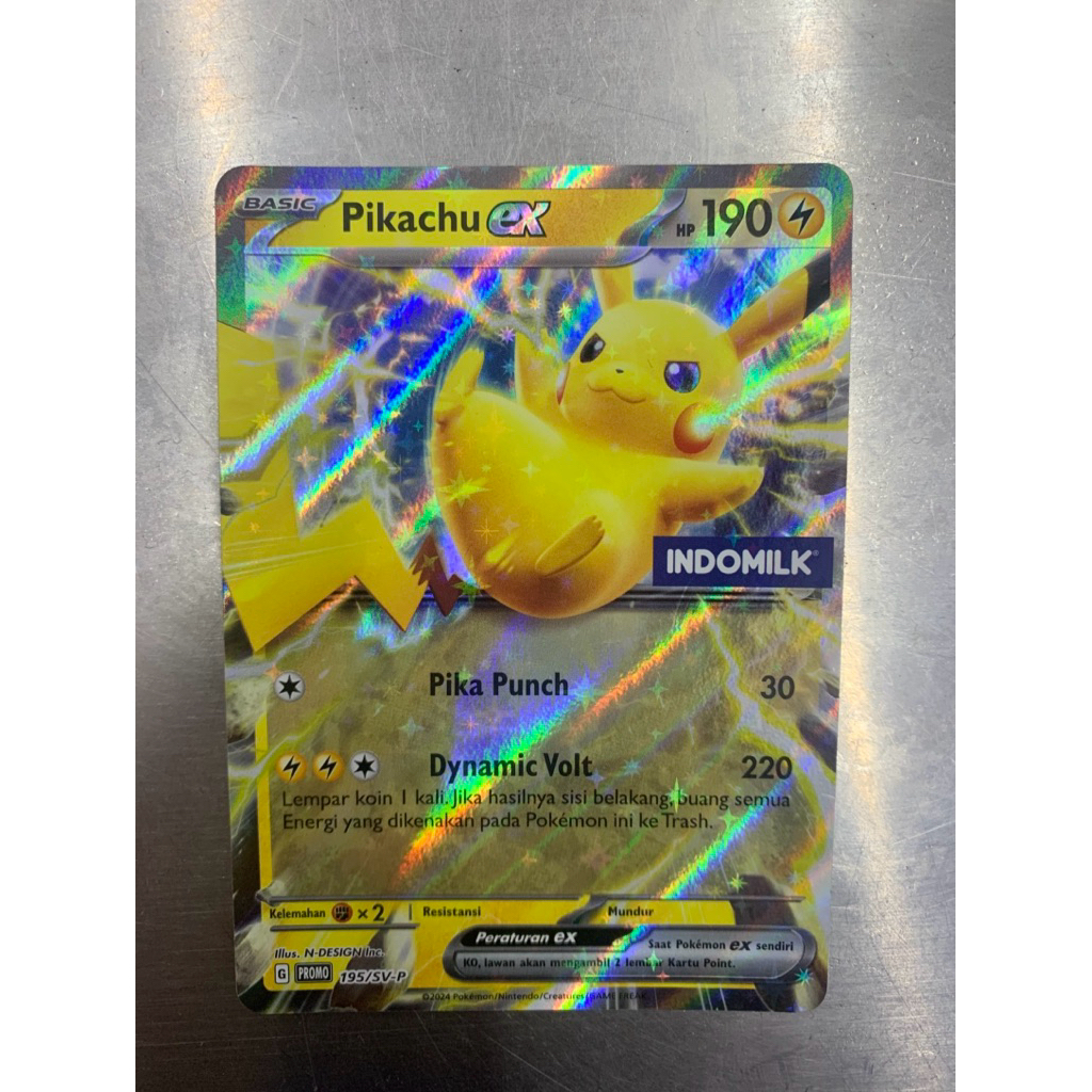 kartu pokemon x indomilk pikachu ex kartu ekslusif hp190