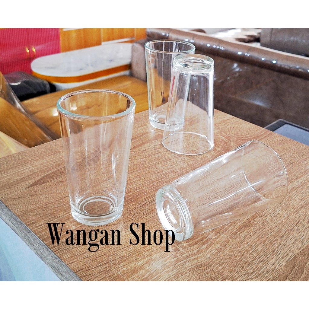 Gelas Kaca Gelas Polos Tinggi Bening Gelas Sirup Isi 6pcs