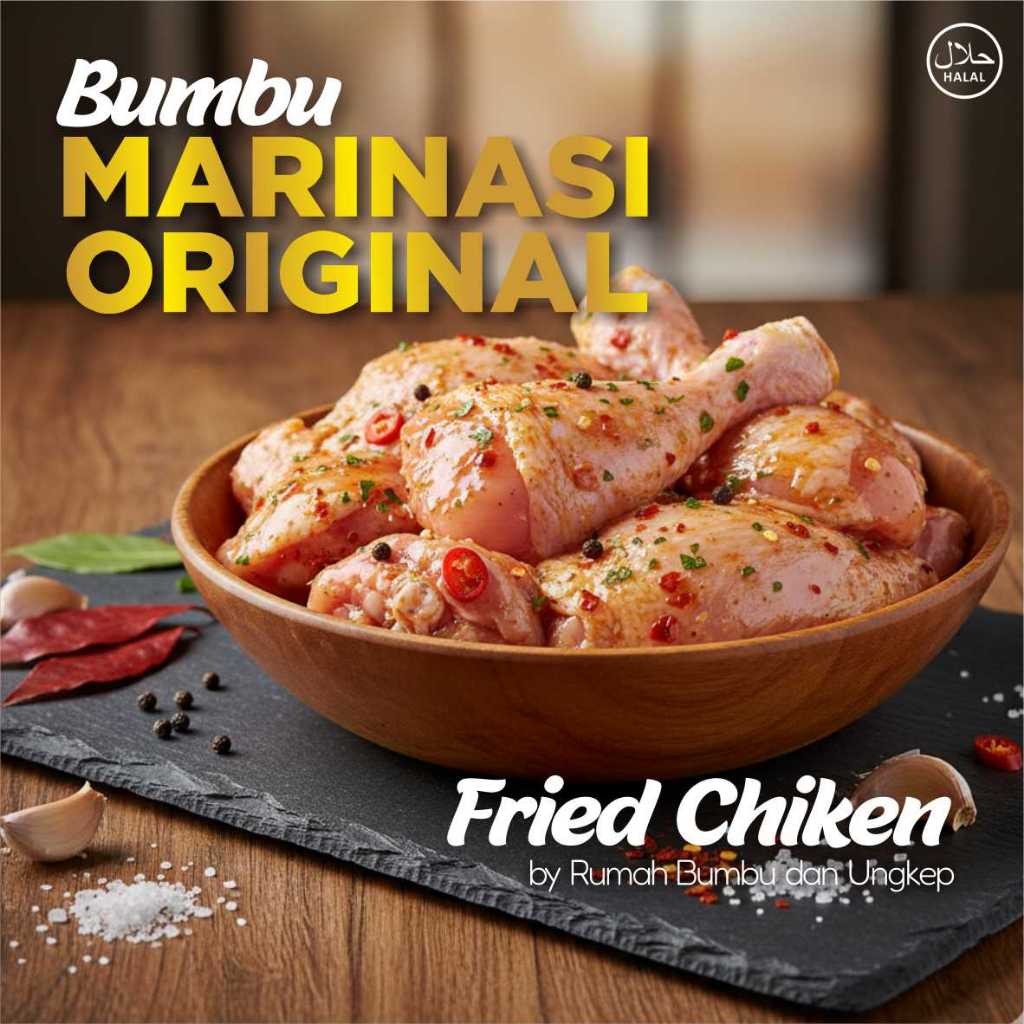 Bumbu Marinasi Fried Chicken Original, Ayam Crispy Katsu, Bumbu Marinasi Praktis KFC, 100% Halal