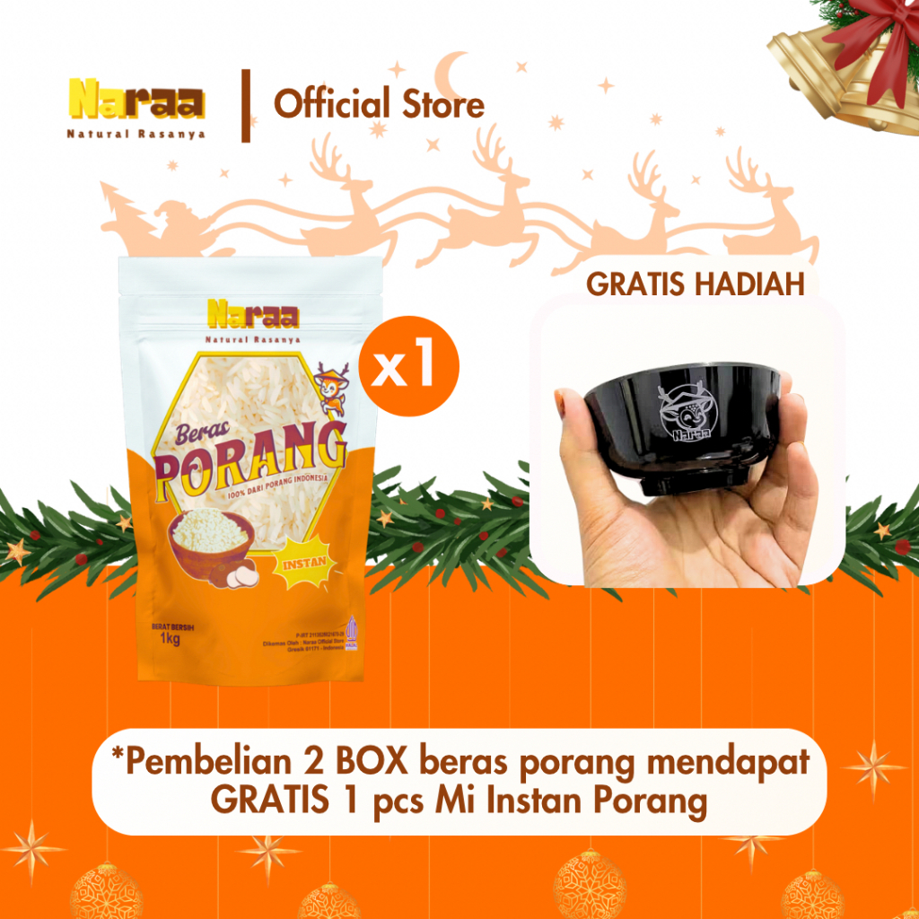 (FREE MANGKOK) Beras Porang Murah Naraa Shirataki / Konjac Rice / Nasi Porang 1kg