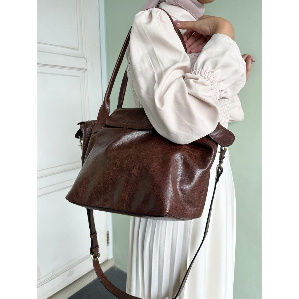 Pepari Leather Tas Kulit Sapi Asli Tote Bag PA - 169