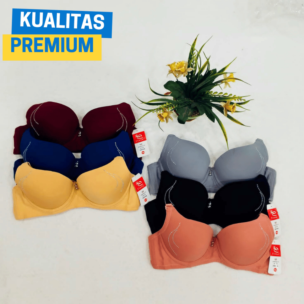 Bra Elena Wanita Dewasa Premium Kawat Busa Tebal Korean Style - BH Elena E 24474 Cup A Nyaman
